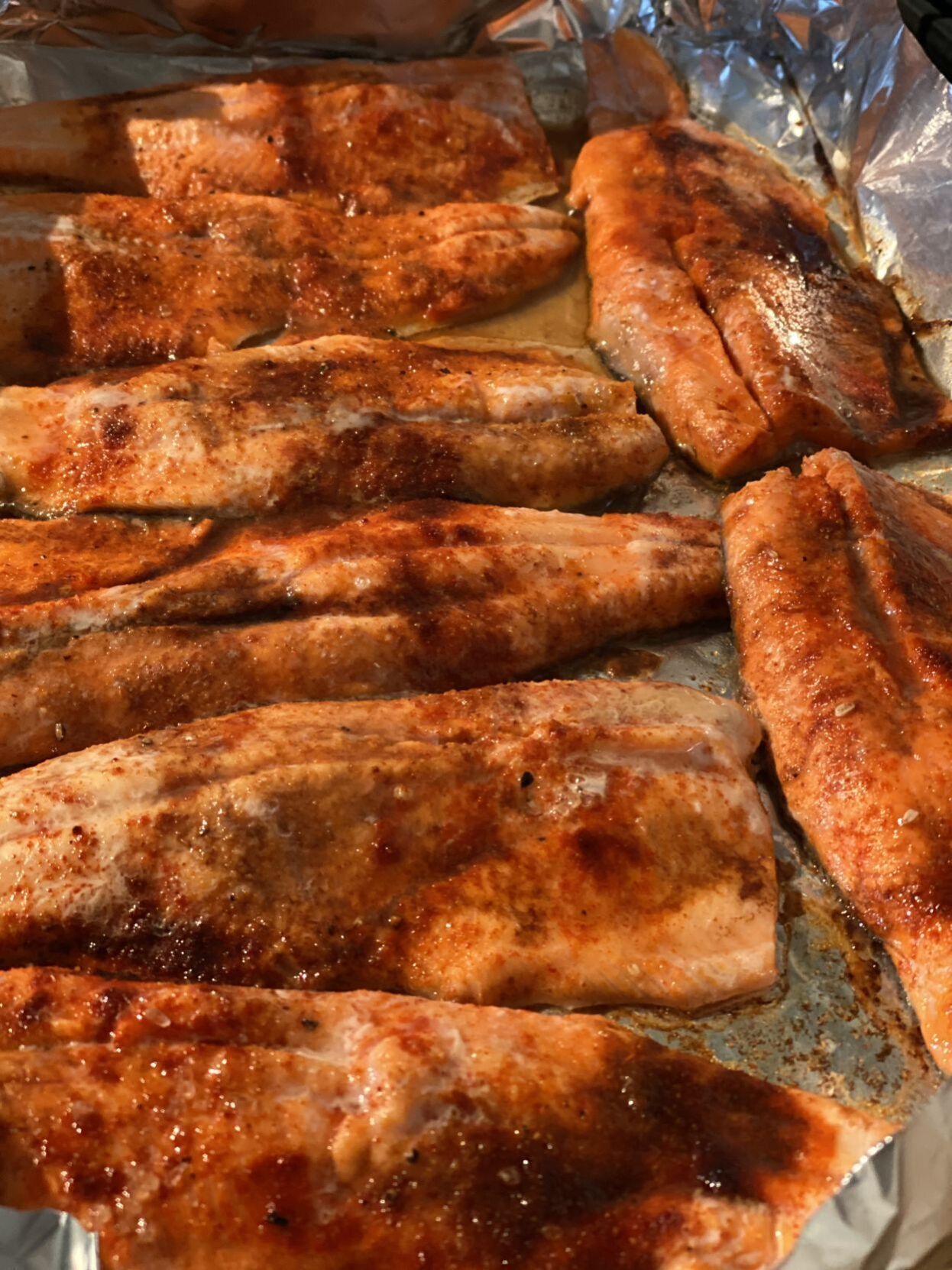 Teriyaki smoked trout